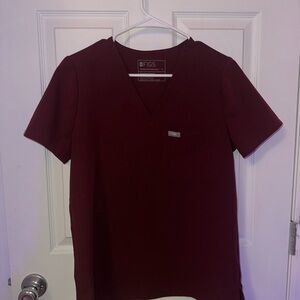 Figs Women’s Burgundy Scrub Top